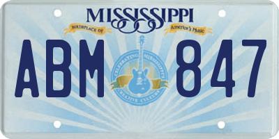 MS license plate ABM847