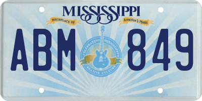 MS license plate ABM849