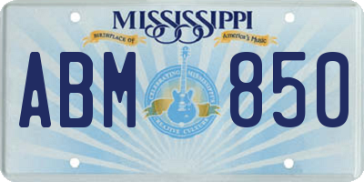 MS license plate ABM850