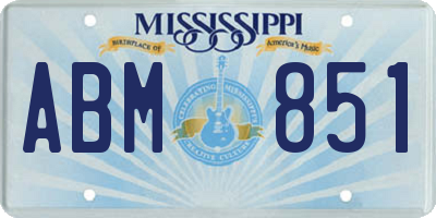 MS license plate ABM851