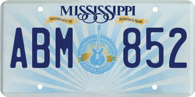 MS license plate ABM852