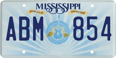 MS license plate ABM854