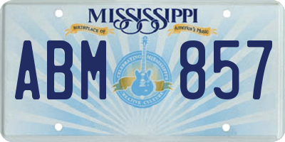 MS license plate ABM857