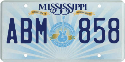 MS license plate ABM858