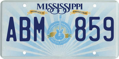 MS license plate ABM859