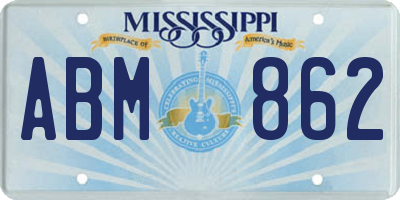 MS license plate ABM862