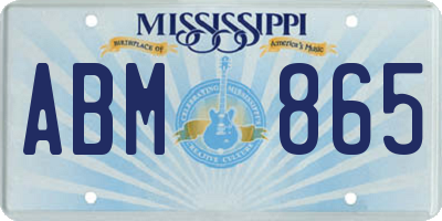 MS license plate ABM865