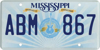 MS license plate ABM867