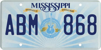 MS license plate ABM868