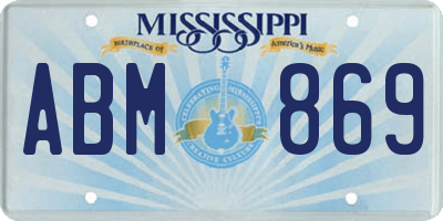 MS license plate ABM869