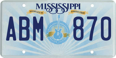 MS license plate ABM870