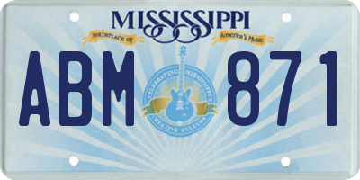 MS license plate ABM871