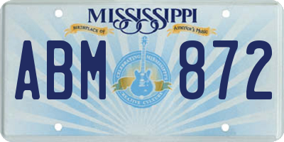 MS license plate ABM872