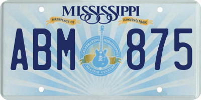 MS license plate ABM875