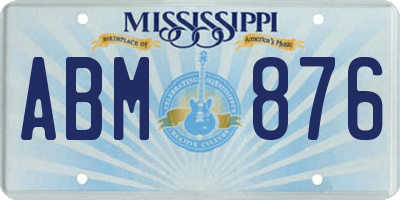 MS license plate ABM876