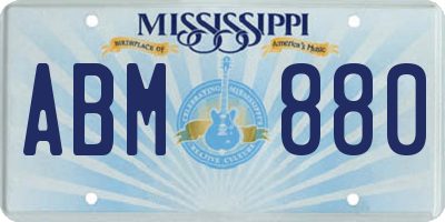 MS license plate ABM880