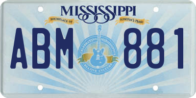 MS license plate ABM881