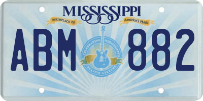 MS license plate ABM882