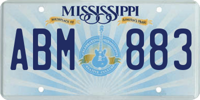 MS license plate ABM883