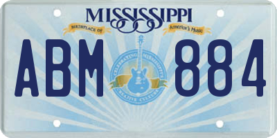 MS license plate ABM884