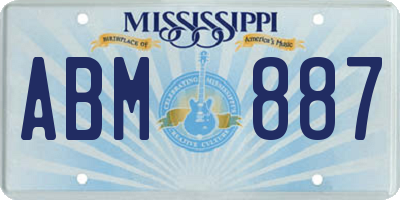 MS license plate ABM887