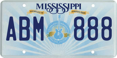 MS license plate ABM888