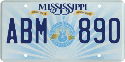 MS license plate ABM890