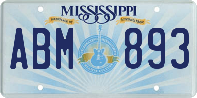 MS license plate ABM893