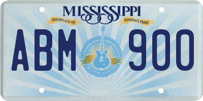 MS license plate ABM900