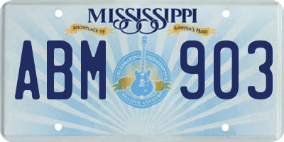 MS license plate ABM903