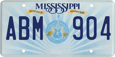 MS license plate ABM904