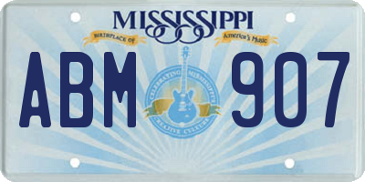 MS license plate ABM907