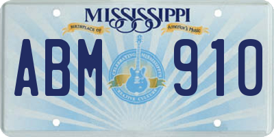 MS license plate ABM910