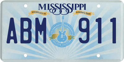 MS license plate ABM911