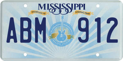 MS license plate ABM912