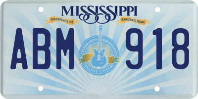 MS license plate ABM918