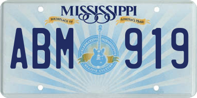 MS license plate ABM919