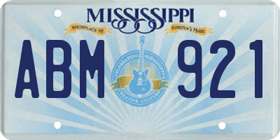 MS license plate ABM921