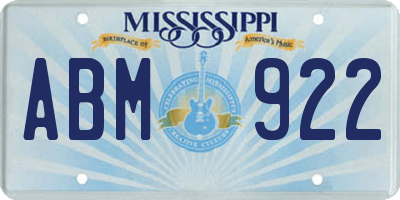 MS license plate ABM922