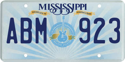 MS license plate ABM923