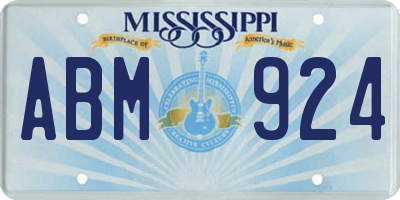 MS license plate ABM924