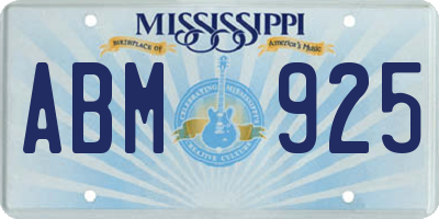 MS license plate ABM925