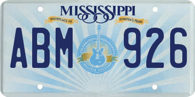 MS license plate ABM926