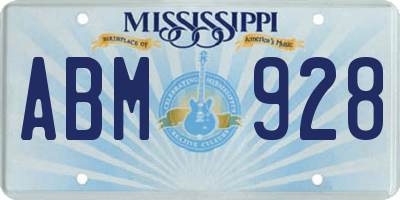 MS license plate ABM928