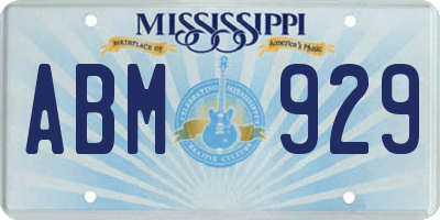 MS license plate ABM929