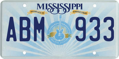 MS license plate ABM933