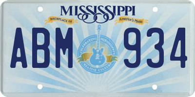 MS license plate ABM934