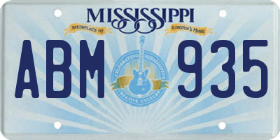 MS license plate ABM935