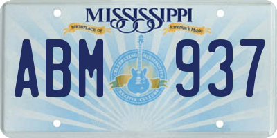 MS license plate ABM937