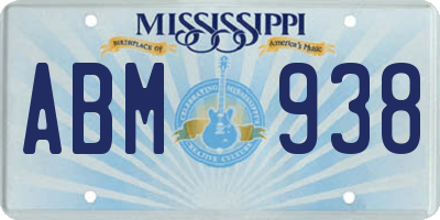 MS license plate ABM938